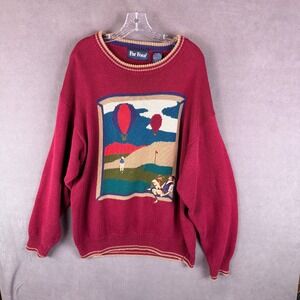 Vintage PAR FOUR Mens Golf Sweater Size XL Heavyweight Chunky Knit Grandpa 90s